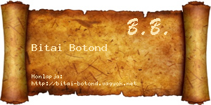 Bitai Botond névjegykártya